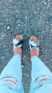 Cowhide sandals