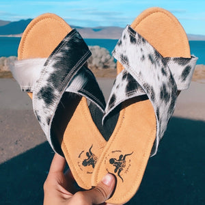 Cowhide sandals